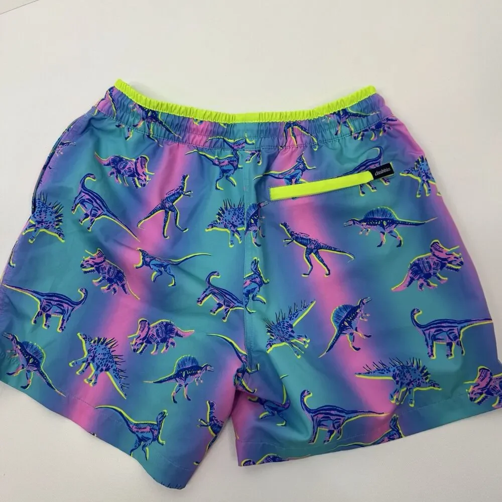 Chubbies Swim Trunks Mens 5.5 Inch Blue Pink Dino Brief Mesh Liner Small - Picture 6 of 9